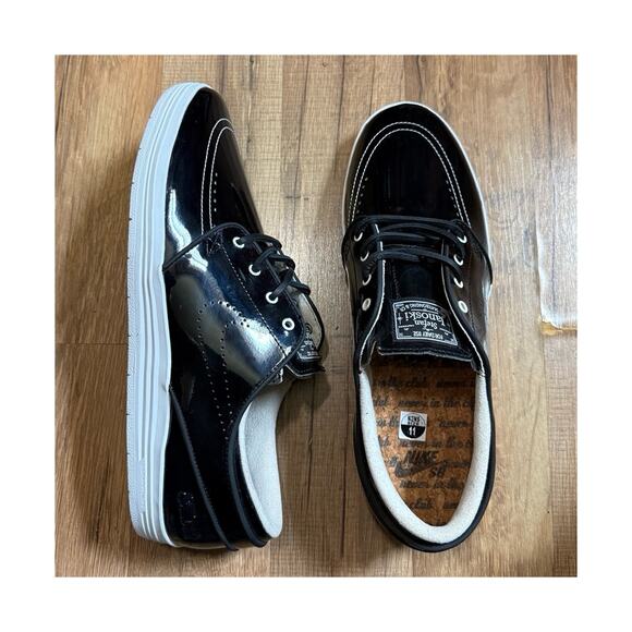 2014 Nike SB Lunarlon 8five2 Stefan Janoski Patent Black White main image 12